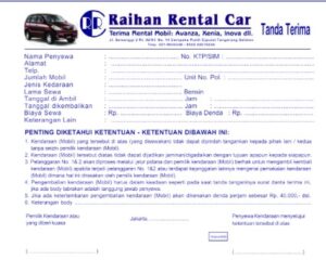 Cara Membuat Kwitansi Rental Mobil Contoh Suratresmi