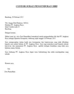 contoh surat resign terlengkap + download - suratresmi